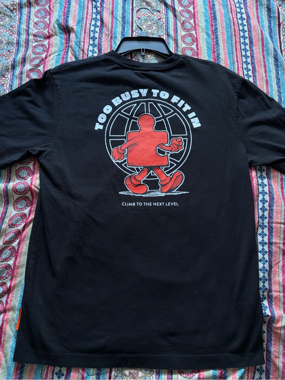 Zara Black Long Sleeve Tee with Red Character Back Graphic